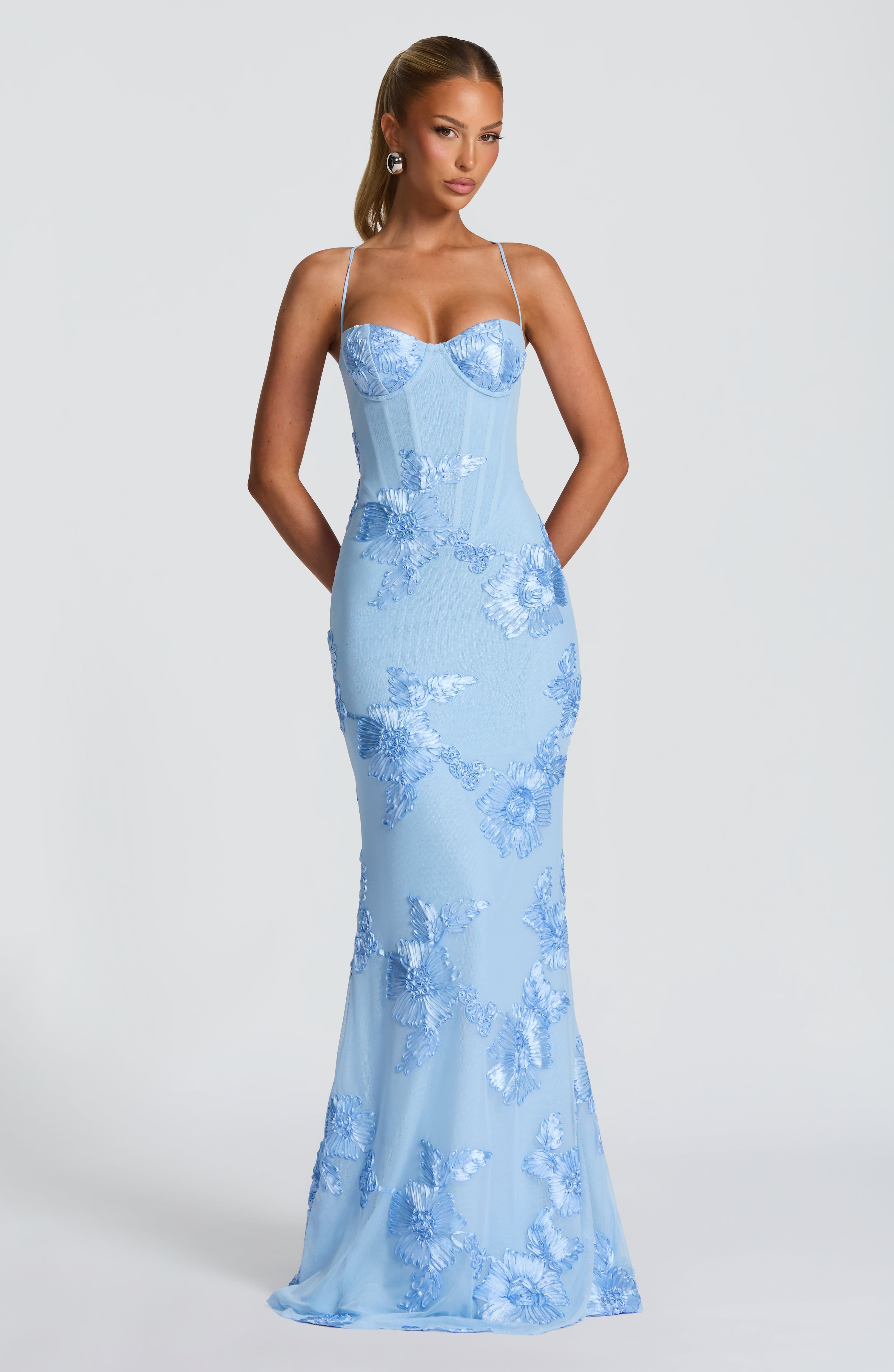 Elegantes Maxikleid für Damen mit Spaghettiträgern, Sommerhochzeitsgast